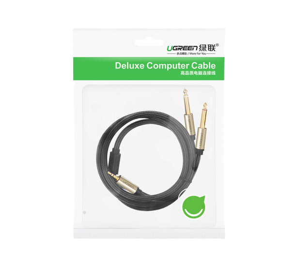 UGREEN AV126 Kabel TRS 3.5 mm do 2x TS - 1m szary - 1489008 - zdjęcie 4